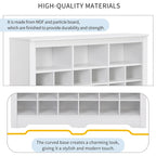 Meuble de rangement 24 compartiments pour chaussures au design élégant, meuble à chaussures moderne avec base incurvée, buffet polyvalent de haute qualité pour l'entrée