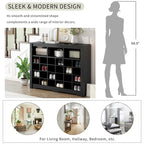 Meuble de rangement 24 compartiments pour chaussures au design élégant, meuble à chaussures moderne avec base incurvée, buffet polyvalent de haute qualité pour l'entrée
