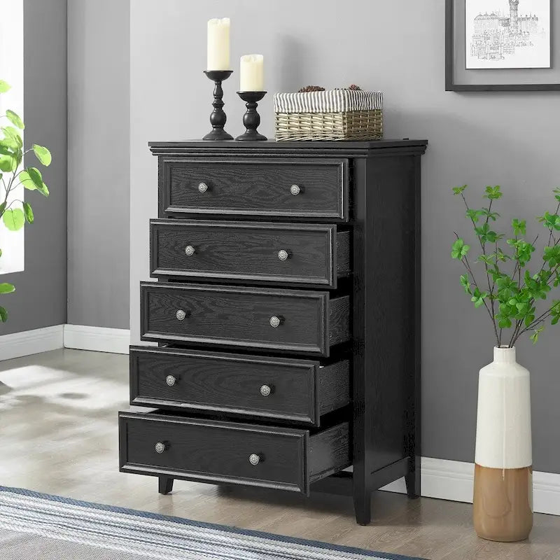 5 Storage Drawers Dresser Cabinet