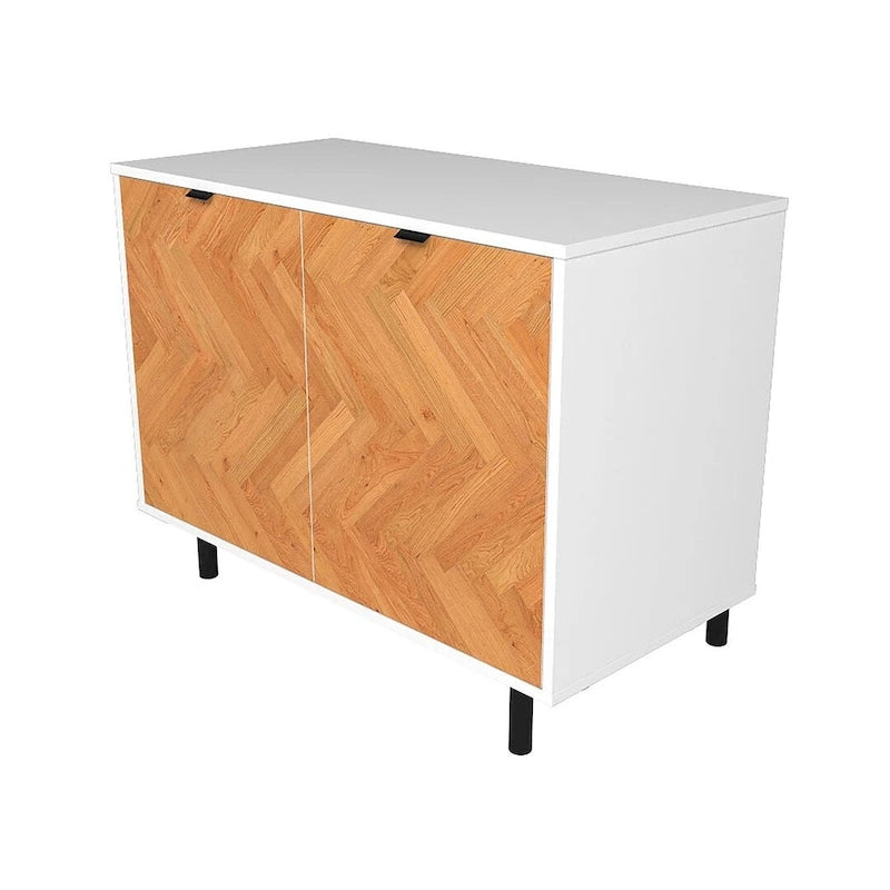Mid-Century Modern Accent Cabinet with 2 Soft-Close Doors & Shelves, 35.43"L