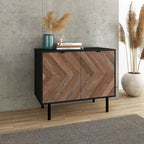 Mid-Century Modern Accent Cabinet with 2 Soft-Close Doors & Shelves, 35.43"L