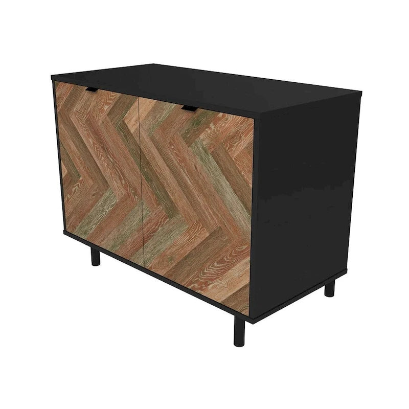 Mid-Century Modern Accent Cabinet with 2 Soft-Close Doors & Shelves, 35.43"L