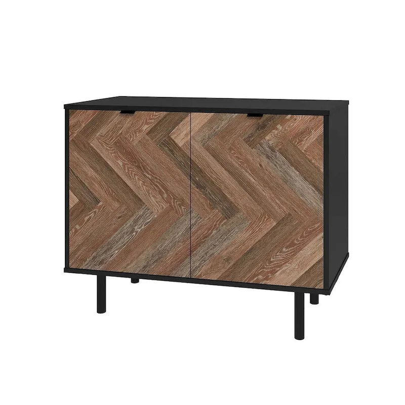 Mid-Century Modern Accent Cabinet with 2 Soft-Close Doors & Shelves, 35.43"L