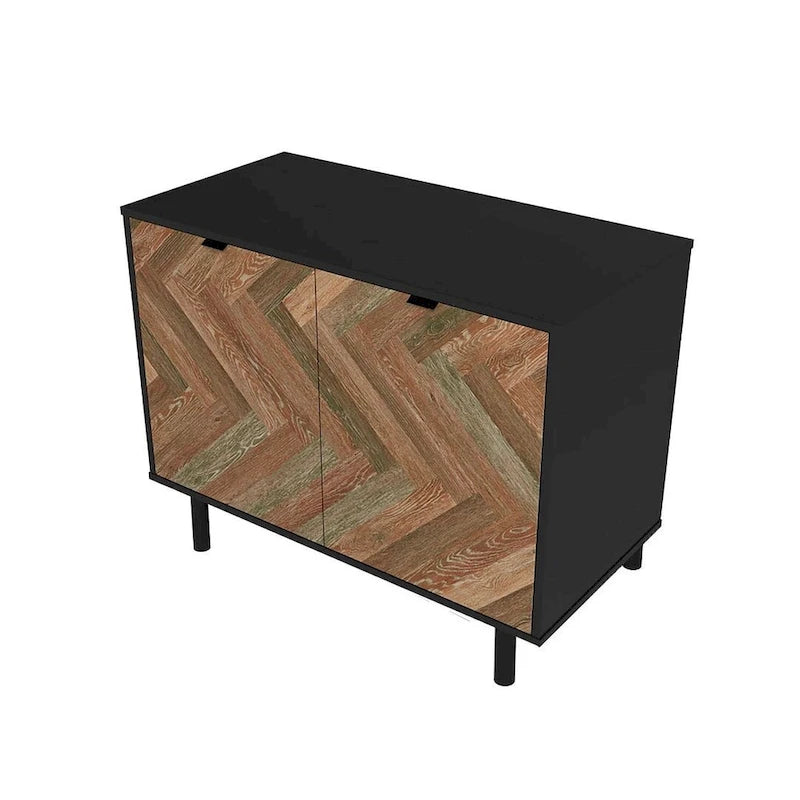 Mid-Century Modern Accent Cabinet with 2 Soft-Close Doors & Shelves, 35.43"L