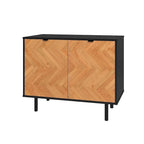 Mid-Century Modern Accent Cabinet with 2 Soft-Close Doors & Shelves, 35.43"L