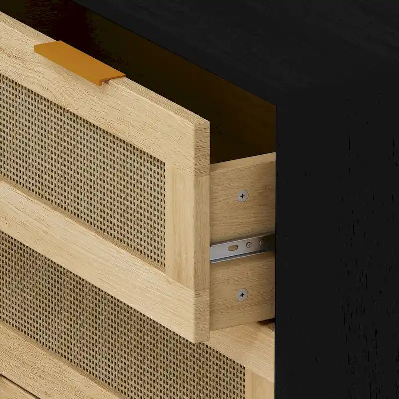 3-Drawers Rattan Storage Cabinet for Bedroom,Living Room,Dining Room