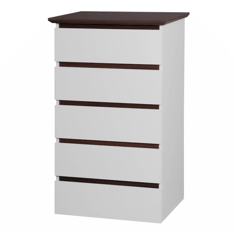 5 Drawer Dresser with Wood Color Top, Small Dresser for Kids Bedroom, Living Room