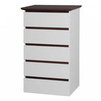 5 Drawer Dresser with Wood Color Top, Small Dresser for Kids Bedroom, Living Room