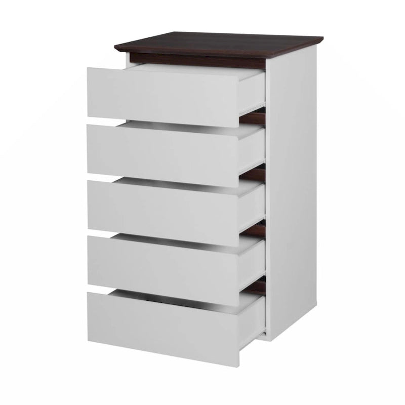 5 Drawer Dresser with Wood Color Top, Small Dresser for Kids Bedroom, Living Room