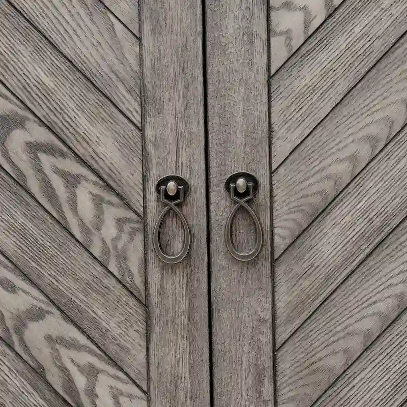 Rustic Grey Geometric 4-door Console