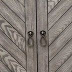 Rustic Grey Geometric 4-door Console