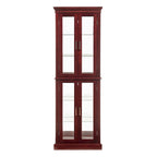 Lighted Curio Diapaly Cabinet,Adjustable Shelves,Mirrored Back Panel,Tempered Glass Doors (6 Tier),(E26 light bulb not included)
