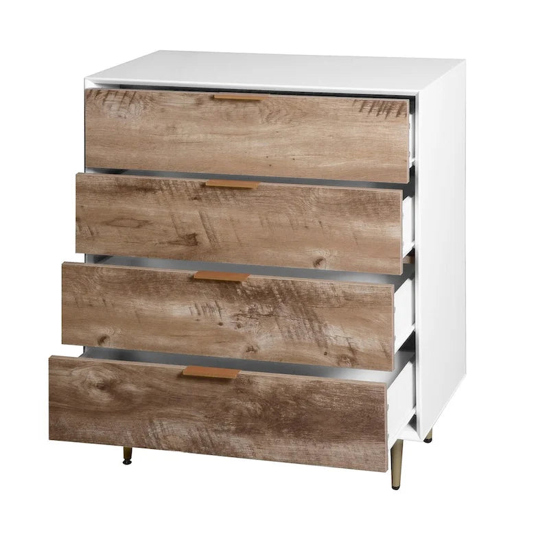 Wooden Tall 4 Drawer Dresser