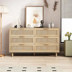 6-drawers Rattan Storage Cabinet - 51.18L x 15.75W x 29.53H