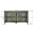 Four Door Sideboard Storage Cabinet With Curved Countertop