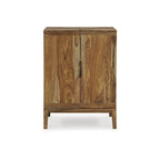 Meuble bar avec rangement pour bouteilles de vin, casier 9 bouteilles, support 12 verres, bois de sheesham, 32L x 20P x 45H