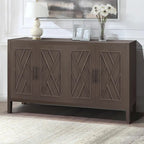 Vintage American Country Wooden Sideboard with Four Doors