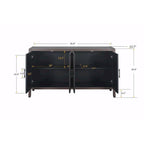 Vintage American Country Wooden Sideboard with Four Doors