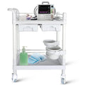 Chariots médicaux à roulettes Chariot d'esthéticienne mobile à 2 niveaux, charge de 150 kg, chariot d'hôpital pour scanner à ultrasons, chariot utilitaire
