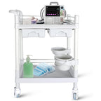 Chariots médicaux à roulettes Chariot d'esthéticienne mobile à 2 niveaux, charge de 150 kg, chariot d'hôpital pour scanner à ultrasons, chariot utilitaire