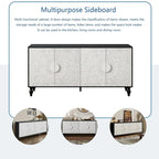 Vintage White Sideboards with Large Faceted Carved