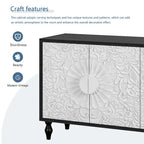 Vintage White Sideboards with Large Faceted Carved