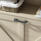 Meuble à chaussures avec porte coulissante type "grange", organisateur de chaussures avec 2 tiroirs basculants, meuble à chaussures autoportant avec rangement ouvert